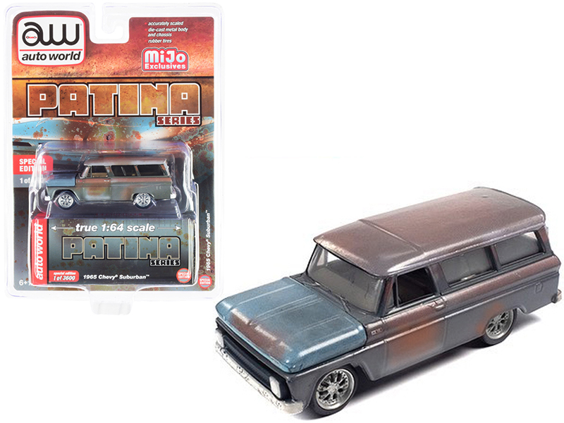 1965 Chevrolet Suburban (Weathered Rust) "Patina Series" Limited Edition to 3600 pieces Worldwide 1/64 Diecast Model Car by Auto World Automotive