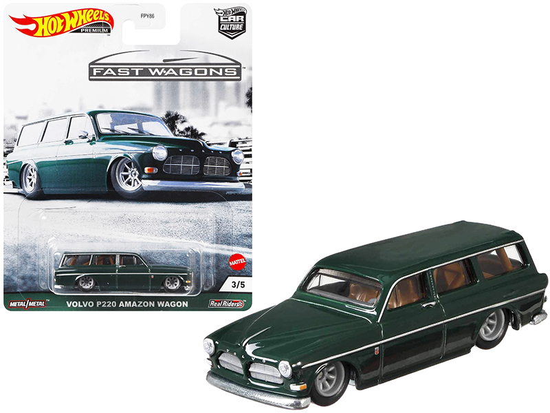 Volvo P220 Amazon Wagon Dark Green "Fast Wagons" Series Diecast Model Car by Hot Wheels Automotive