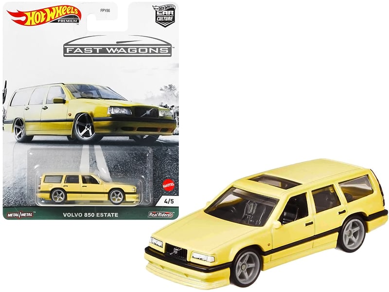 Volvo 850 Estate RHD (Right Hand Drive) with Sunroof Light Yellow "Fast Wagons" Series Diecast Model Car by Hot Wheels Automotive