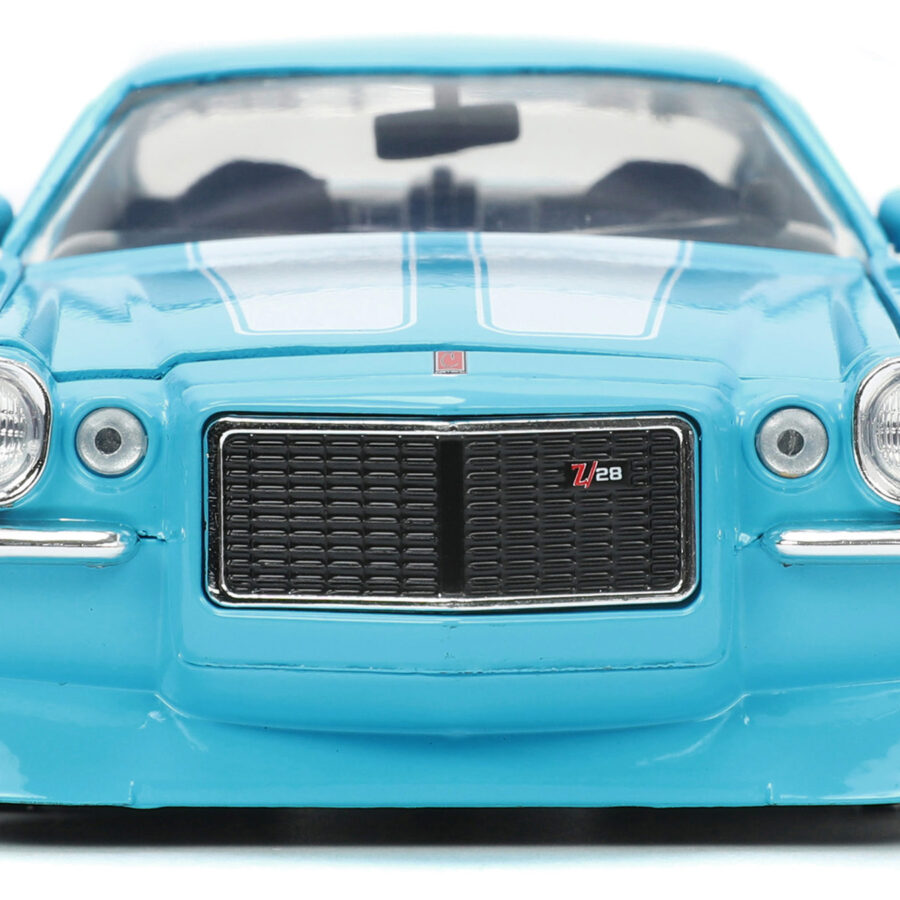 1971 Chevrolet Camaro Z/28 Light Blue with White Stripes "Bigtime Muscle" Series 1/24 Diecast Model Car by Jada Automotive