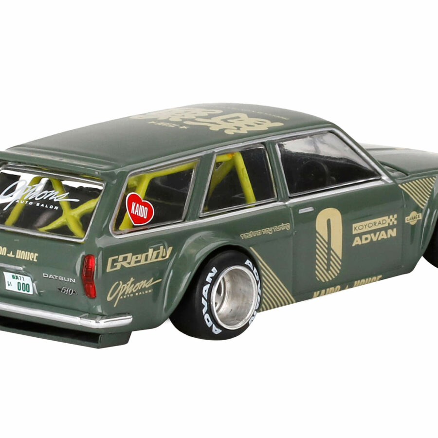 1971 Datsun 510 Wagon RHD (Right Hand Drive) Green (Designed by Jun Imai) "Kaido House" Special 1/64 Diecast Model Car by True Scale Miniatures Automotive