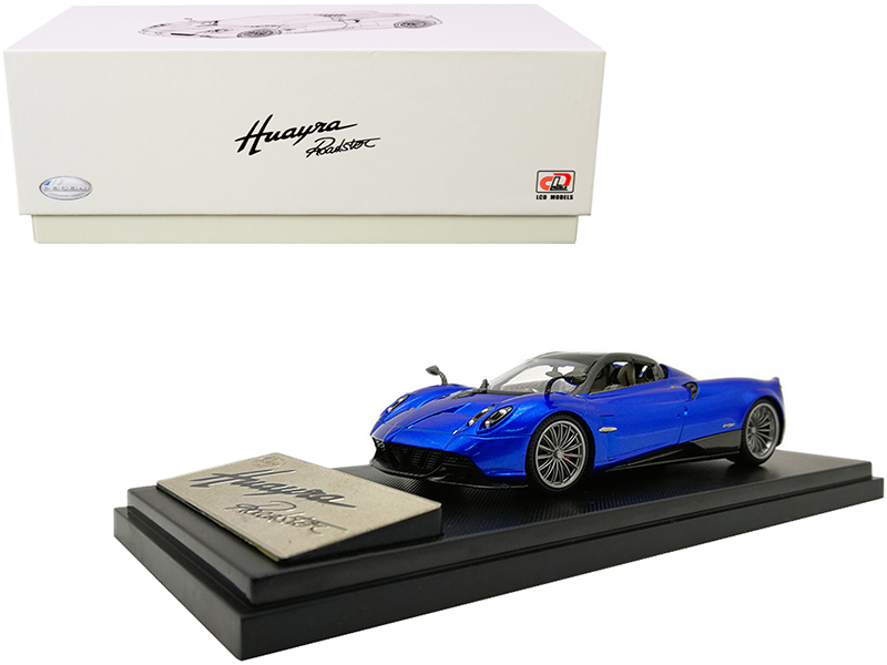Pagani Huayra Roadster Blue Metallic with Carbon Accents 1/43 Diecast Model Car by LCD Models Automotive