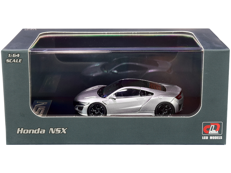 Honda NSX Silver Metallic with Carbon Top 1/64 Diecast Model Car by LCD Models Automotive