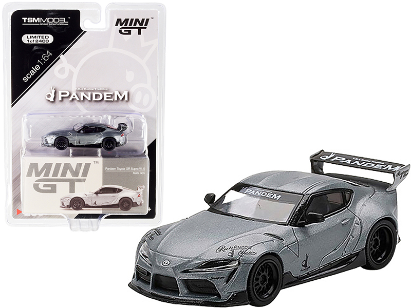 Toyota Pandem GR Supra V1.0 Matt Gray Metallic Limited Edition to 2400 pieces Worldwide 1/64 Diecast Model Car by True Scale Miniatures Automotive