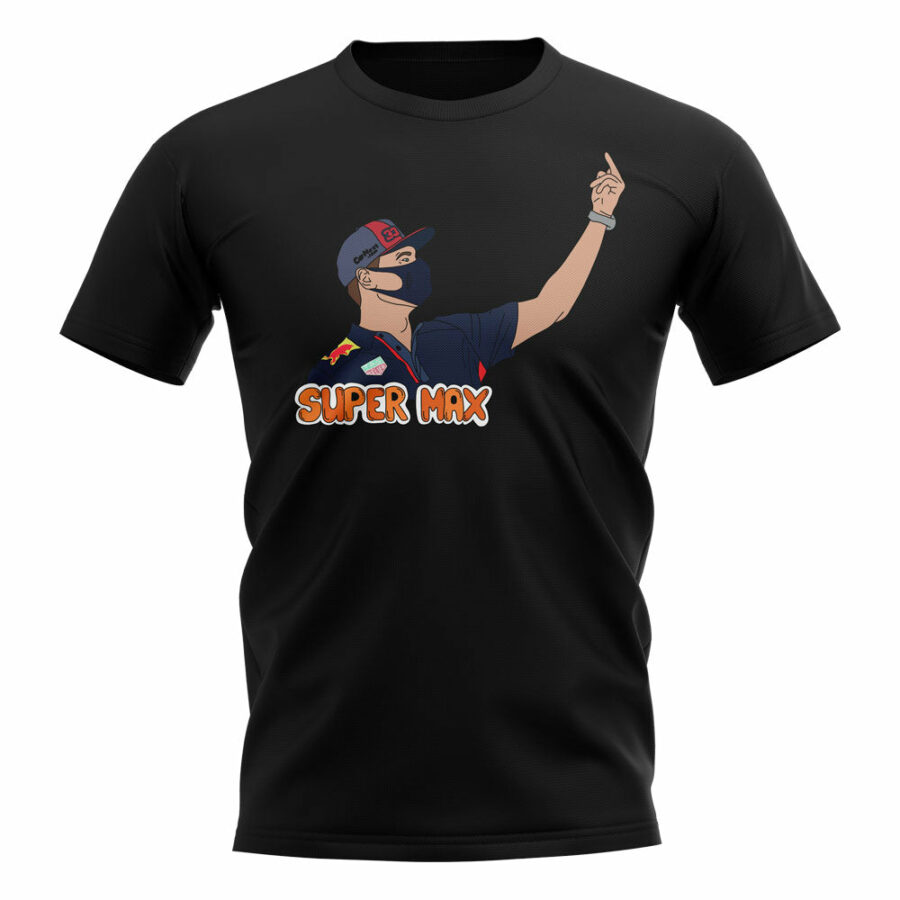 Supermax T-Shirt (Black) - XSB (3-4 Years) Sports Car Racing Clothing