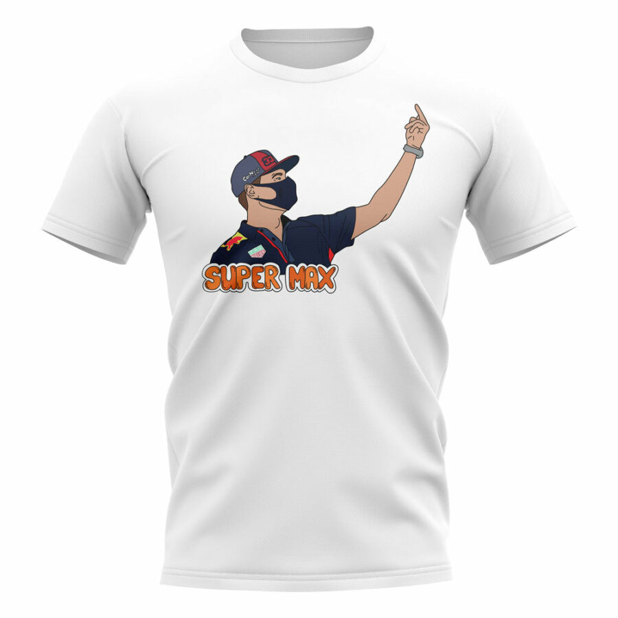 Supermax T-Shirt (White) - XSB (3-4 Years) Sports Car Racing Clothing