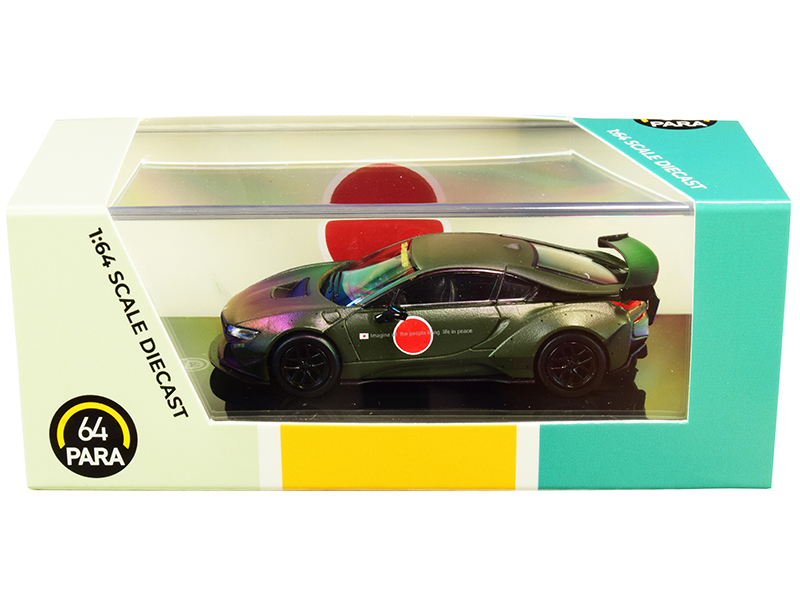 BMW i8 Zero Liberty Walk Dark Green 1/64 Diecast Model Car by Paragon Automotive