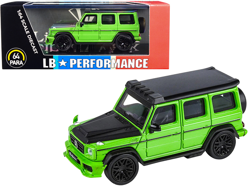 Mercedes-AMG G 63 LBWK Alien Green and Matt Black "LB Performance" 1/64 Diecast Model Car by Paragon Automotive