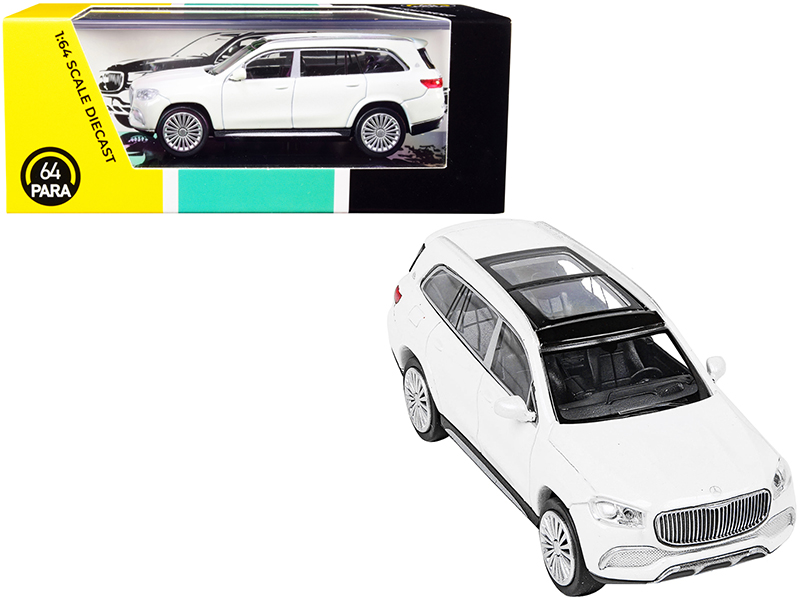 Mercedes-Maybach GLS 600 with Sunroof White Metallic 1/64 Diecast Model Car by Paragon Automotive