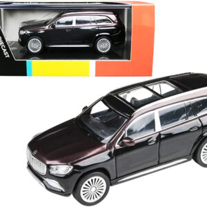 Mercedes-Maybach GLS 600 with Sunroof Rubellite Red and Obsidian Black Metallic 1/64 Diecast Model Car by Paragon by Diecast Mania