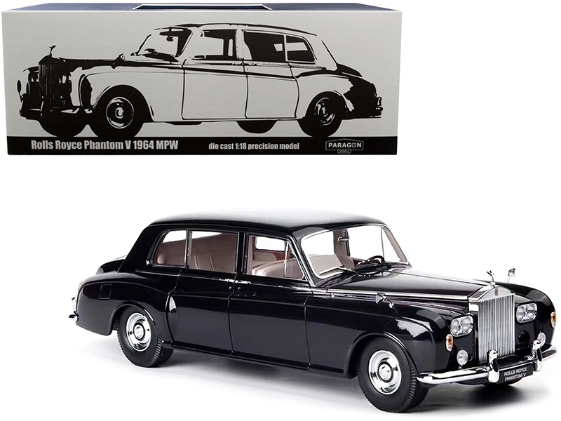 1964 Rolls Royce Phantom V Midnight Blue Metallic 1/18 Diecast Model Car by Paragon Automotive