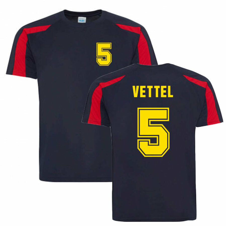 Sebastian Vettel Performance T-Shirt (Navy-Red) - XSB (3-4 Years) Sebastian Vettel