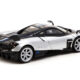 Pagani Huayra BC Grigio Mercurio Silver Metallic and Black with Stripes "Global64" Series 1/64 Diecast Model Car by Tarmac Works Pagani Huayra BC Grigio Mercurio Silver Metallic and Black with Stripes "Global64" Series 1/64 Diecast Model Car by Tarmac Works