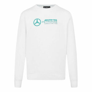 2024 Mercedes-AMG Mens Crew Neck Sweatshirt (White) Sports Car Racing Clothing by Race Crate