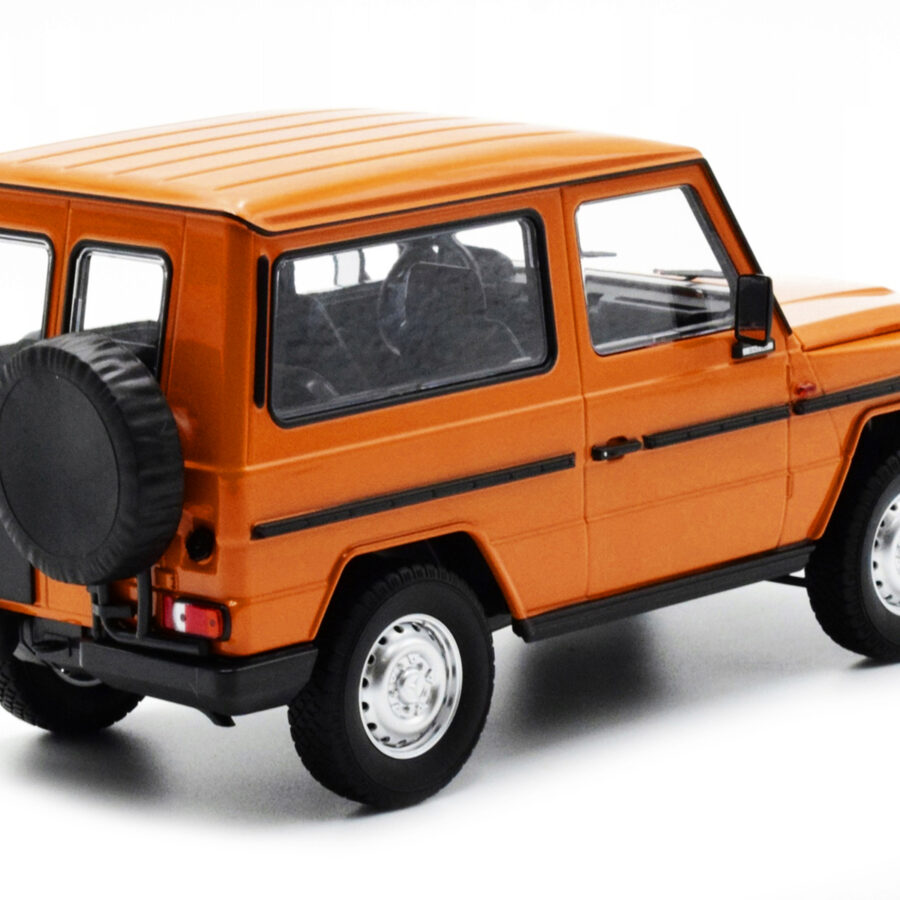 1980 Mercedes-Benz G-Model (SWB) Orange with Black Stripes Limited Edition to 504 pieces Worldwide 1/18 Diecast Model Car by Minichamps Automotive