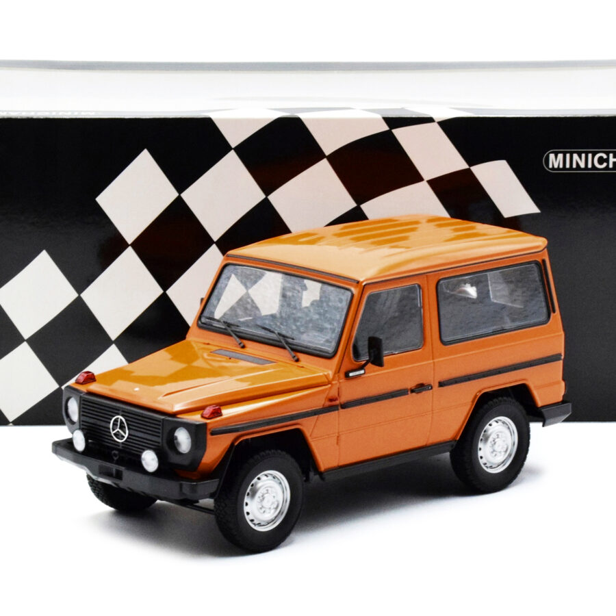 1980 Mercedes-Benz G-Model (SWB) Orange with Black Stripes Limited Edition to 504 pieces Worldwide 1/18 Diecast Model Car by Minichamps Automotive