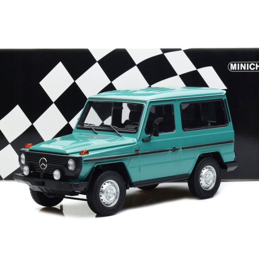 1980 Mercedes-Benz G-Model (SWB) Turquoise with Black Stripes Limited Edition to 504 pieces Worldwide 1/18 Diecast Model Car by Minichamps Automotive
