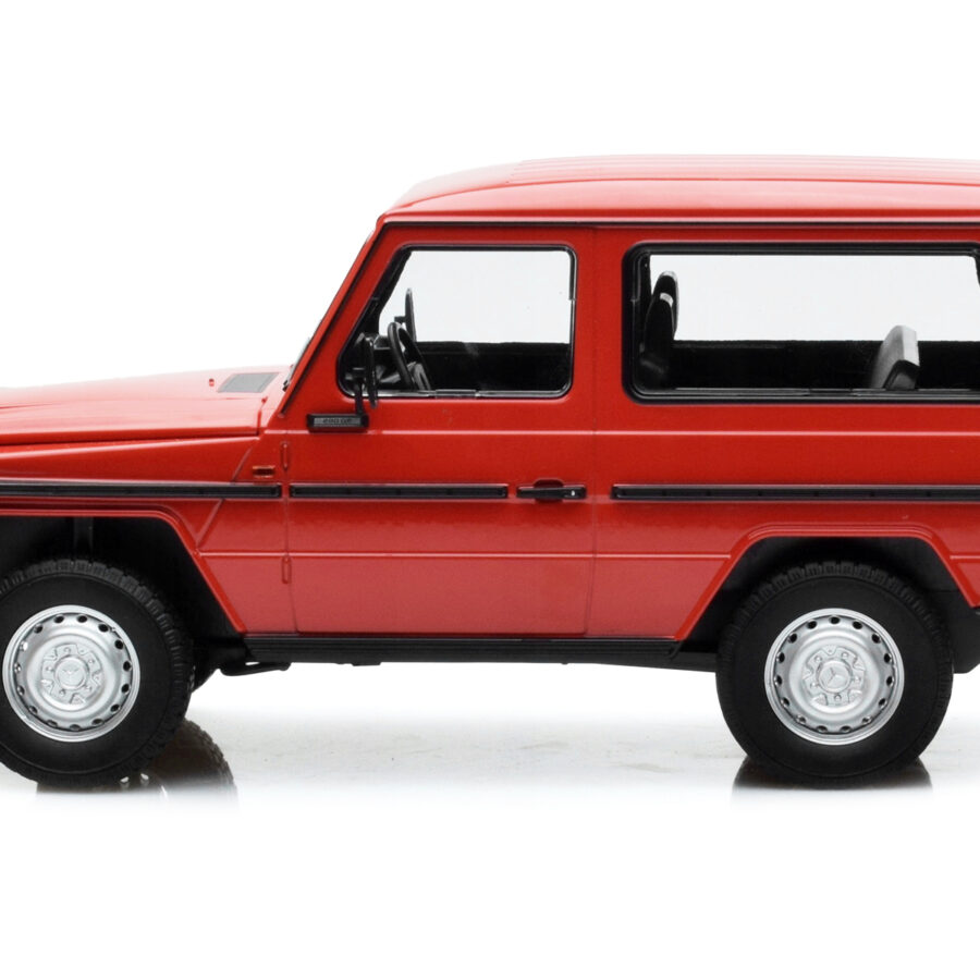 1980 Mercedes-Benz G-Model (SWB) Red with Black Stripes Limited Edition to 504 pieces Worldwide 1/18 Diecast Model Car by Minichamps Automotive