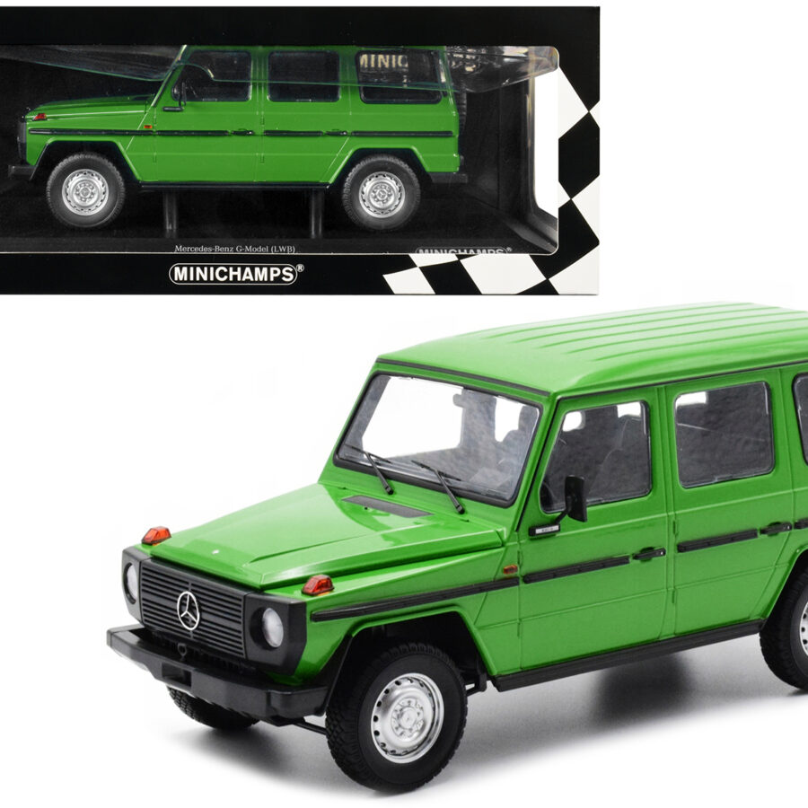 1980 Mercedes-Benz G-Model (LWB) Green with Black Stripes Limited Edition to 402 pieces Worldwide 1/18 Diecast Model Car by Minichamps Automotive