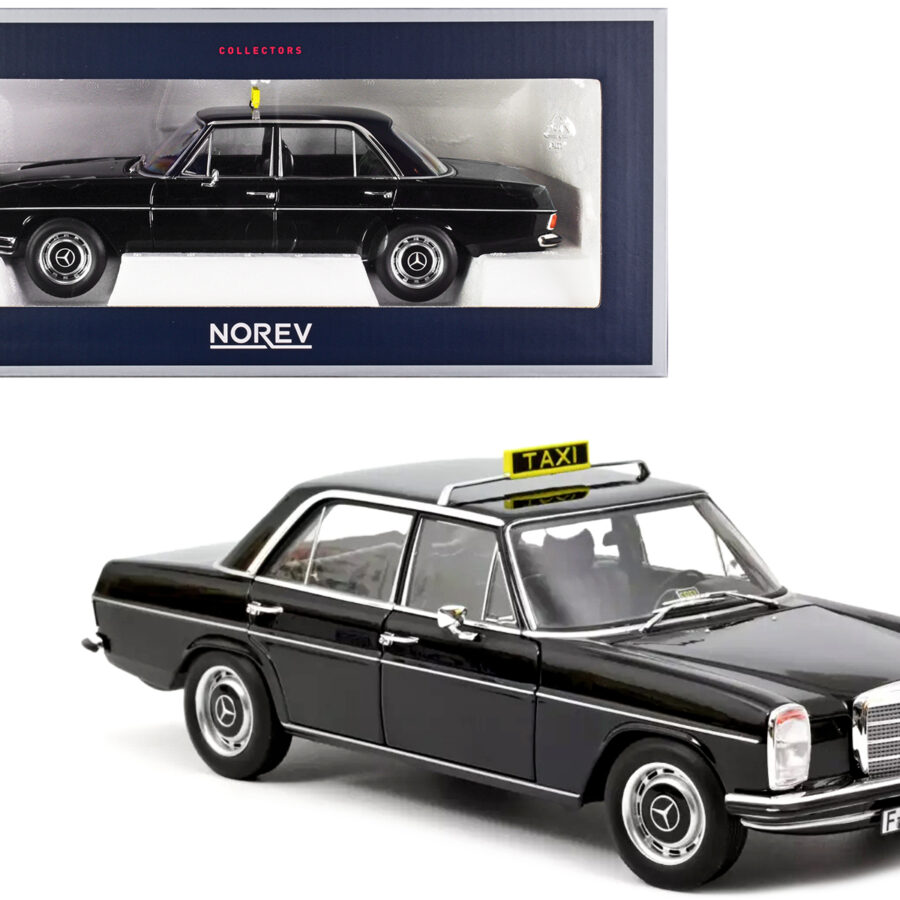 1968 Mercedes-Benz 200 Taxi Black 1/18 Diecast Model Car by Norev Automotive