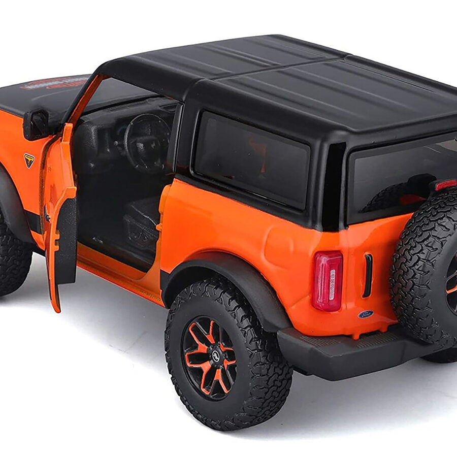 2021 Ford Bronco Badlands Orange and Black "Harley Davidson" "H-D Custom" Series 1/24 Diecast Model Car by Maisto Automotive
