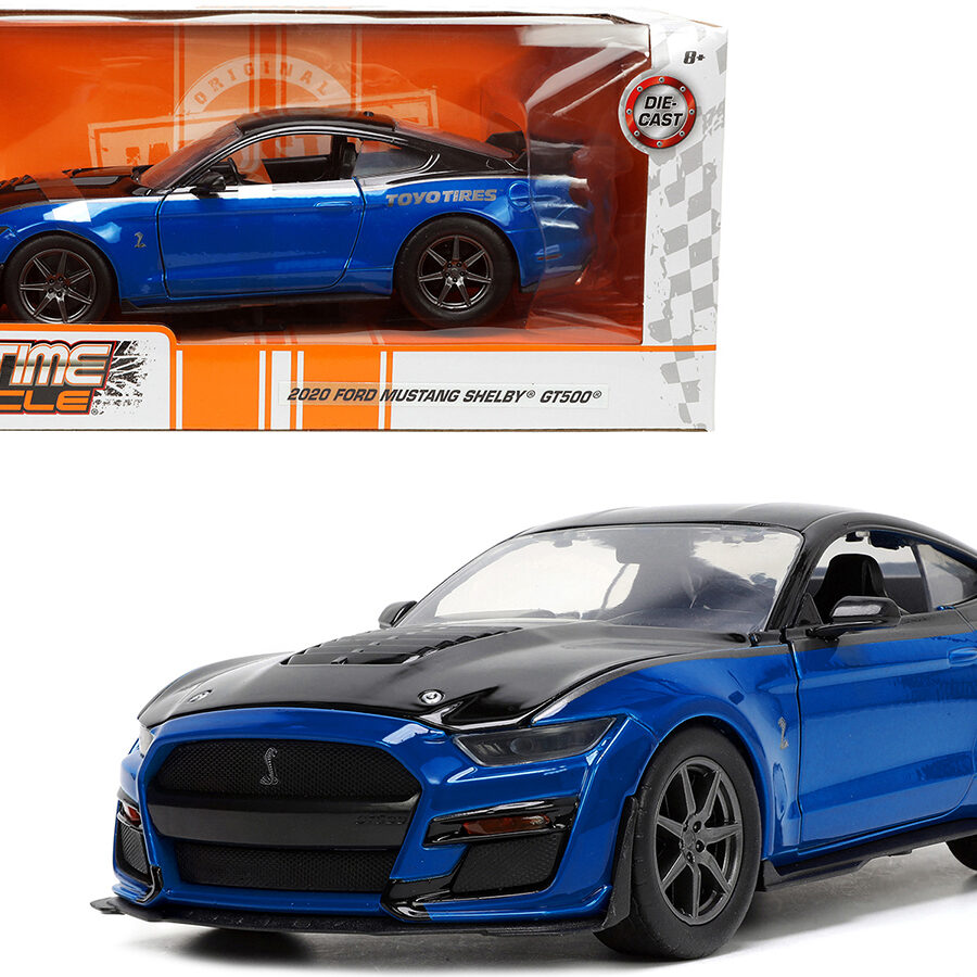 2020 Ford Mustang Shelby GT500 Blue and Black "Toyo Tires" "Bigtime Muscle" Series 1/24 Diecast Model Car by Jada Automotive