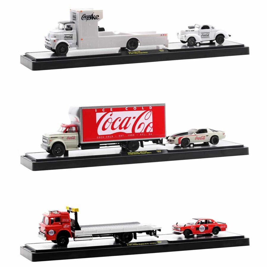 Auto Haulers "Coca-Cola" Set of 3 pieces Release 19 Limited Edition to 8400 pieces Worldwide 1/64 Diecast Models by M2 Machines Automotive