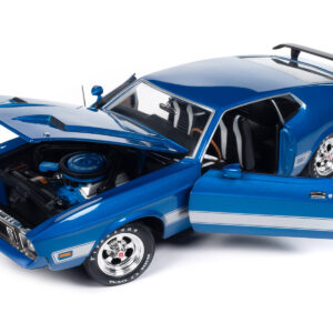1973 Ford Mustang Mach 1 3K Blue Glow Metallic with Silver