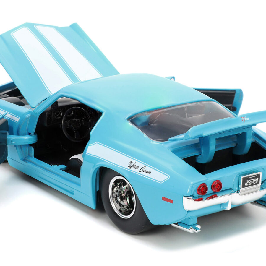 1971 Chevrolet Camaro Z/28 Light Blue with White Stripes "Bigtime Muscle" Series 1/24 Diecast Model Car by Jada Automotive