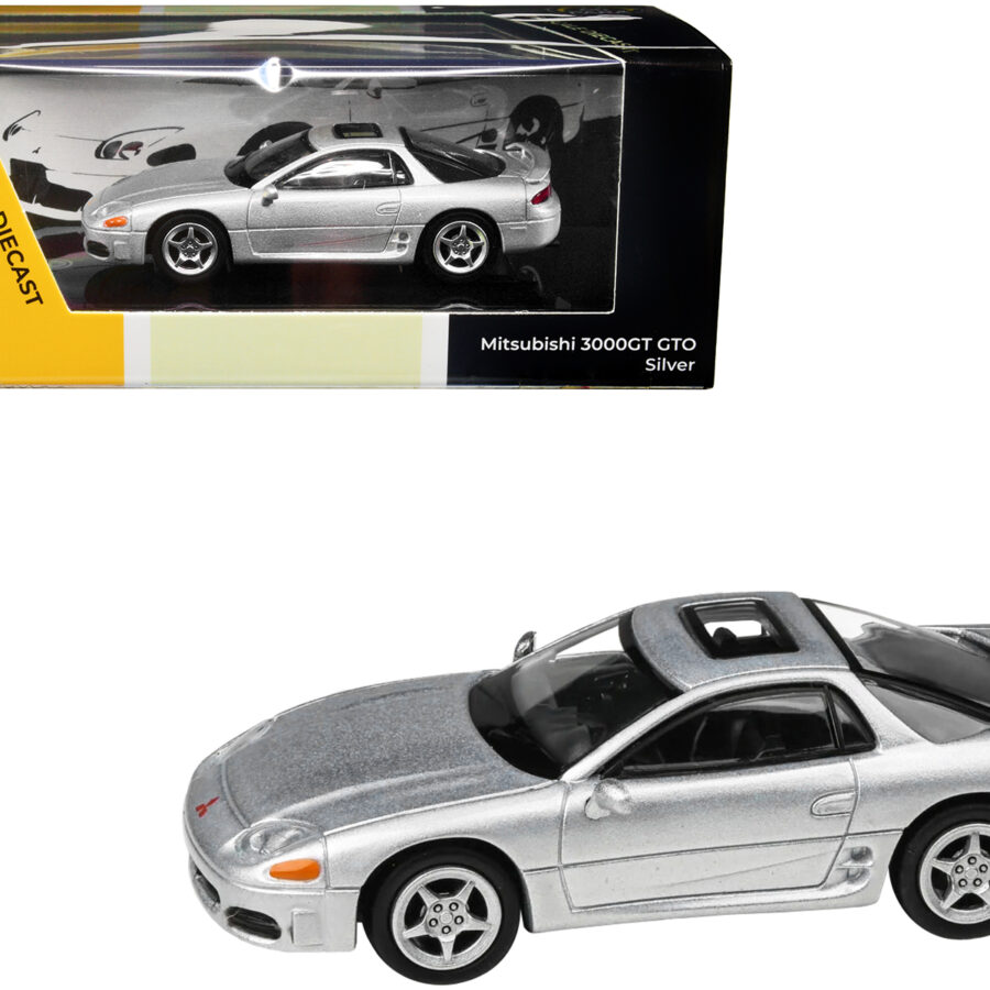 Mitsubishi 3000GT GTO Silver Metallic with Sunroof 1/64 Diecast Model Car by Paragon Models Automotive