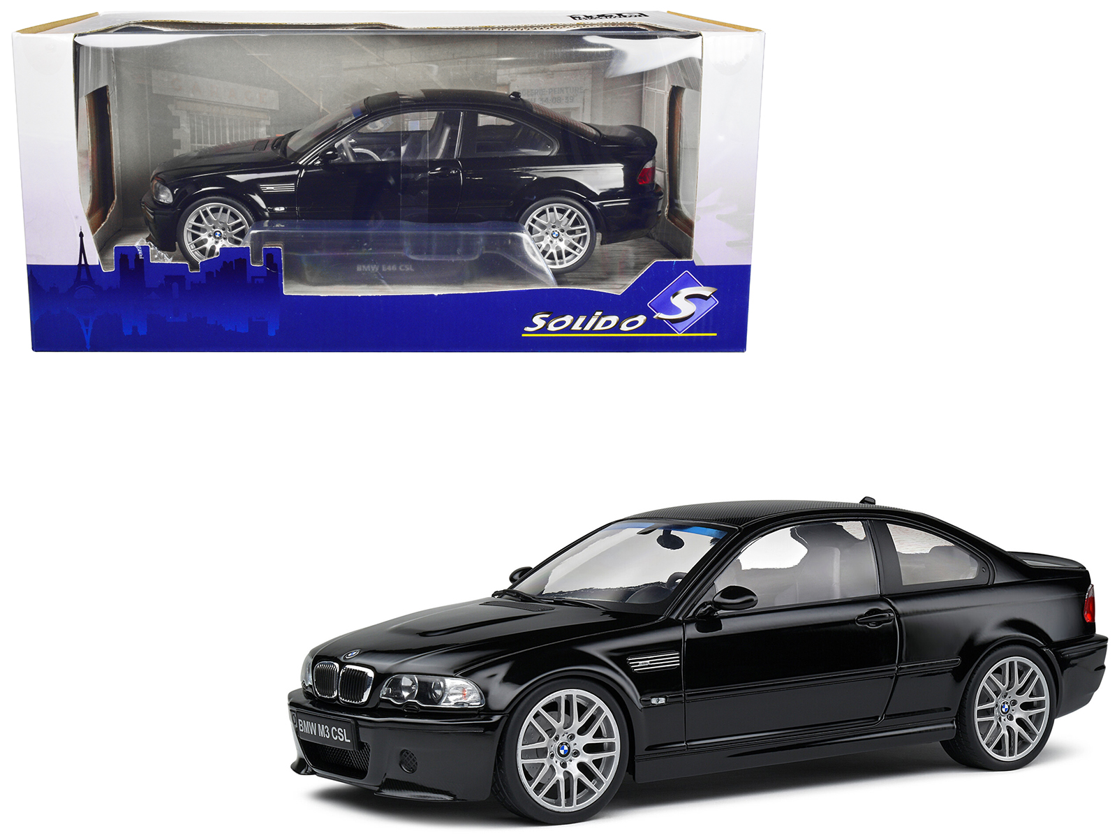 2003 BMW M3 E46 CSL Silver Metallic 1/18 Diecast Model Car