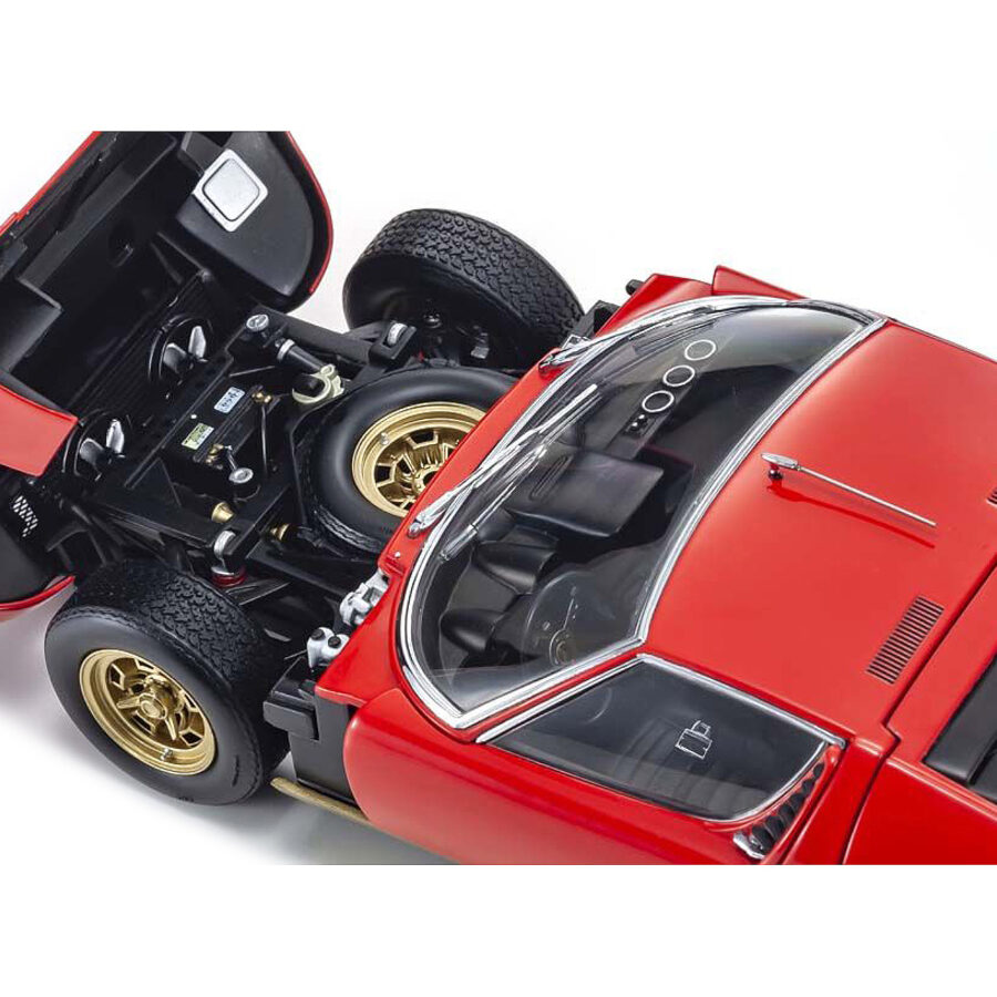 Lamborghini Miura P400SV Red and Gold 1/18 Diecast Model Car by Kyosho Automotive
