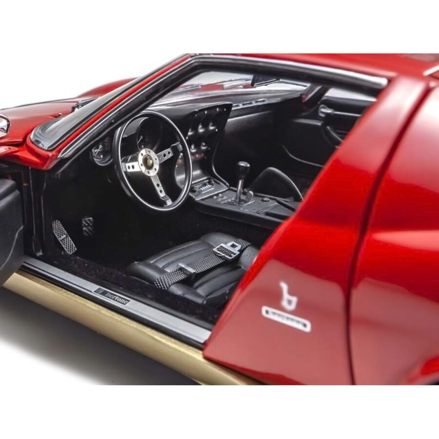 Lamborghini Miura P400SV Red and Gold 1/18 Diecast Model Car by Kyosho Automotive