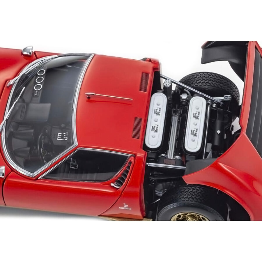 Lamborghini Miura P400SV Red and Gold 1/18 Diecast Model Car by Kyosho Automotive