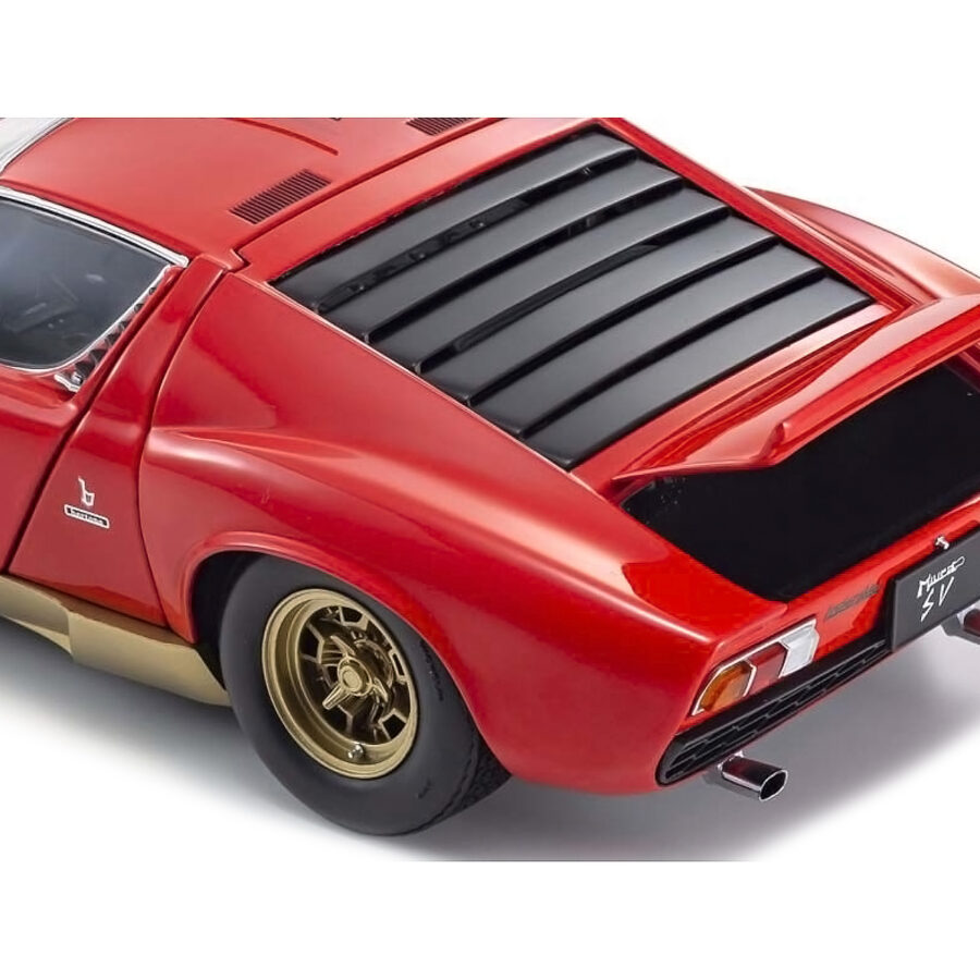 Lamborghini Miura P400SV Red and Gold 1/18 Diecast Model Car by Kyosho Automotive