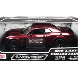 2018 Dodge Challenger SRT Hellcat Widebody Burgundy Metallic "Die-Cast Collection" Series 1/24 Diecast Model Car by Motormax by Diecast Mania