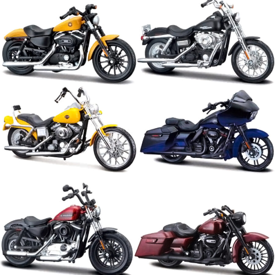 Harley-Davidson Motorcycles 6 piece Set Series 39 1/18 Diecast Models by Maisto Automotive