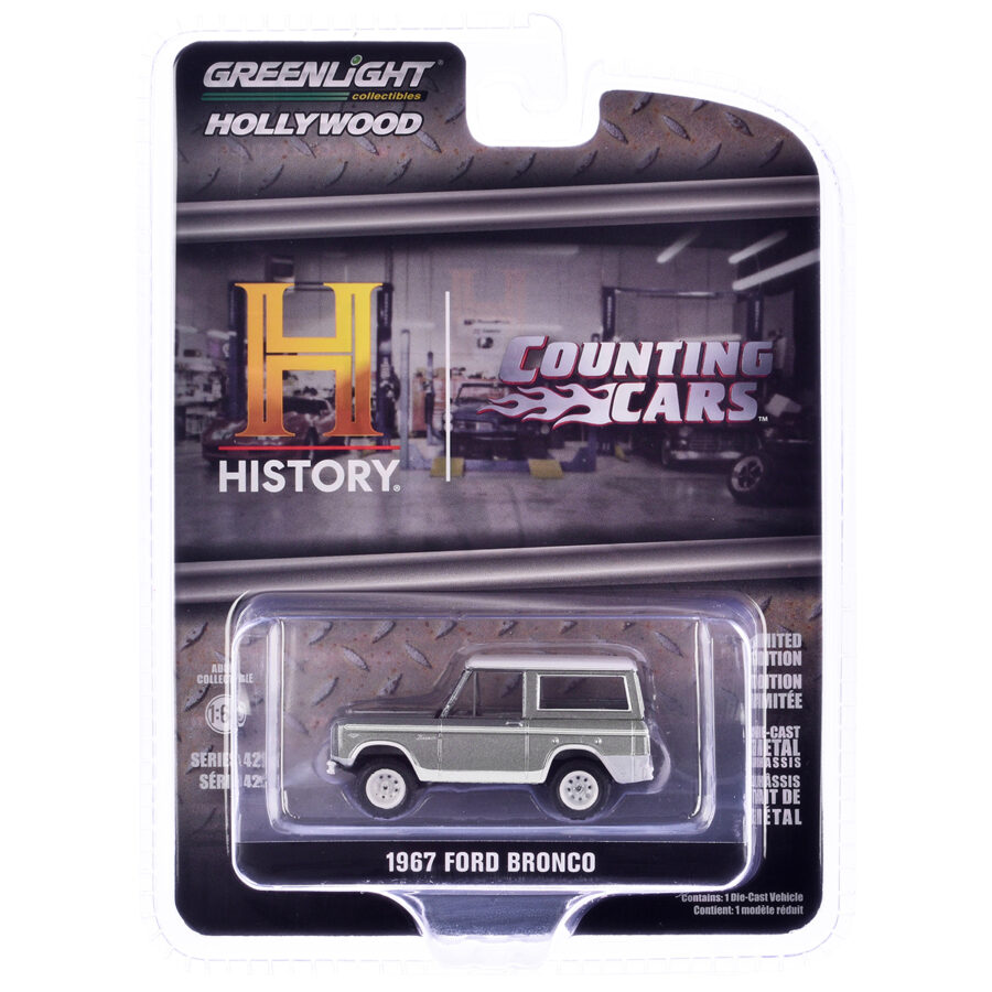 1967 Ford Bronco Silver Metallic with White Top "Counting Cars" (2012-Current) TV Series "Hollywood Series" Release 42 1/64 Diecast Model Car by Greenlight Automotive