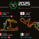 Formula 1 2025 Season Info Calendar Poster on Black | GPBox