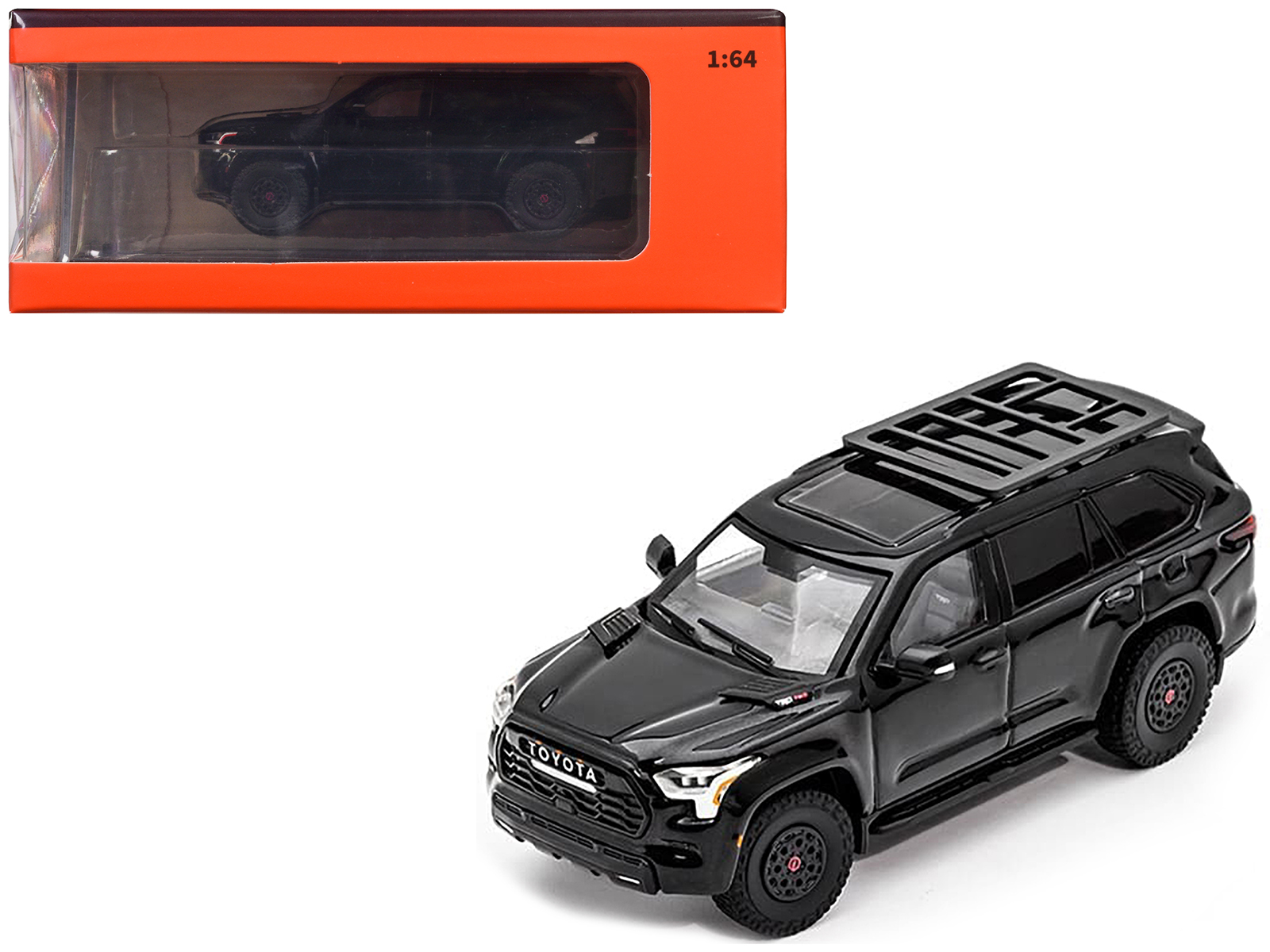 Toyota Tacoma TRD PRO Pickup Truck Black with Stripes 1/64
