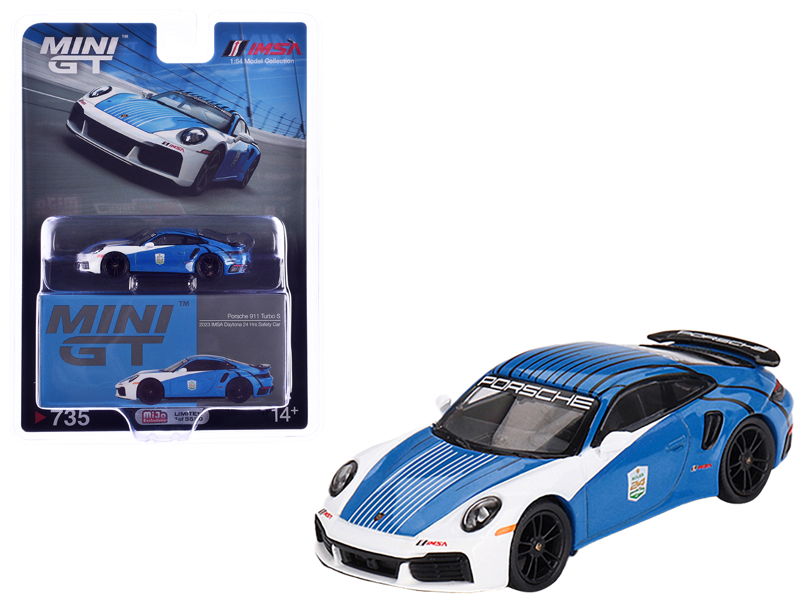 Porsche 911 Turbo S Blue and White 