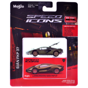 Lamborghini Sian FKP 37 Green Metallic "Speed Icons" Series 1/64 Diecast Model Car by Maisto  by Diecast Mania