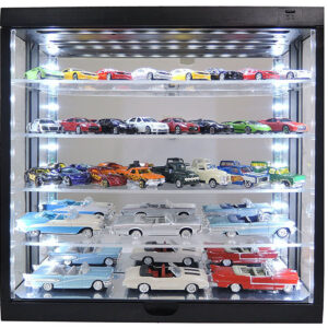 Showcase Wall Mount 5 Tier Display Case with Mirror Back Panel "Mijo Exclusives" for 1/64-1/43 Scale Models by Diecast Mania