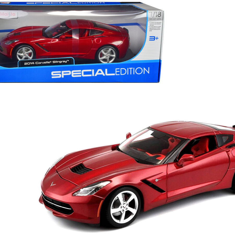 2014 Chevrolet Corvette C7 Stingray Metallic Red 1/18 Diecast Model Car by Maisto Automotive