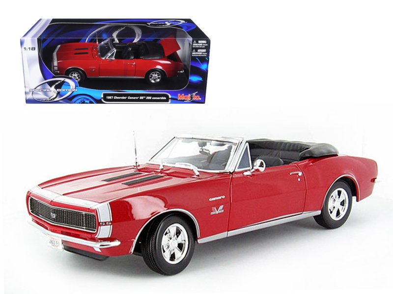 1967 Chevrolet Camaro SS 396 Convertible Red 1/18 Diecast Model Car by Maisto Automotive