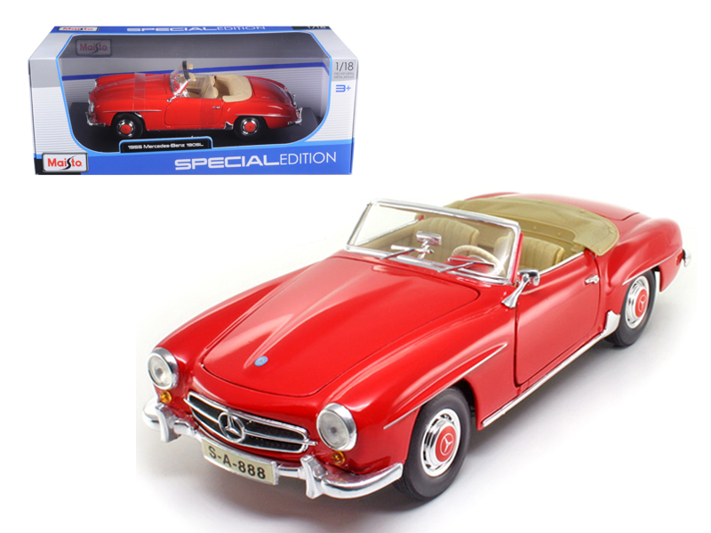 1955 Mercedes Benz 190 SL Red 1/18 Diecast Model Car  by Maisto Automotive