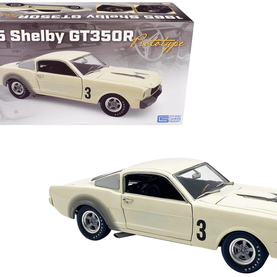 1965 Shelby GT350R Prototype #3 White Limited Edition to 312 pieces Worldwide 1/18 Diecast Model Car by ACME Automotive