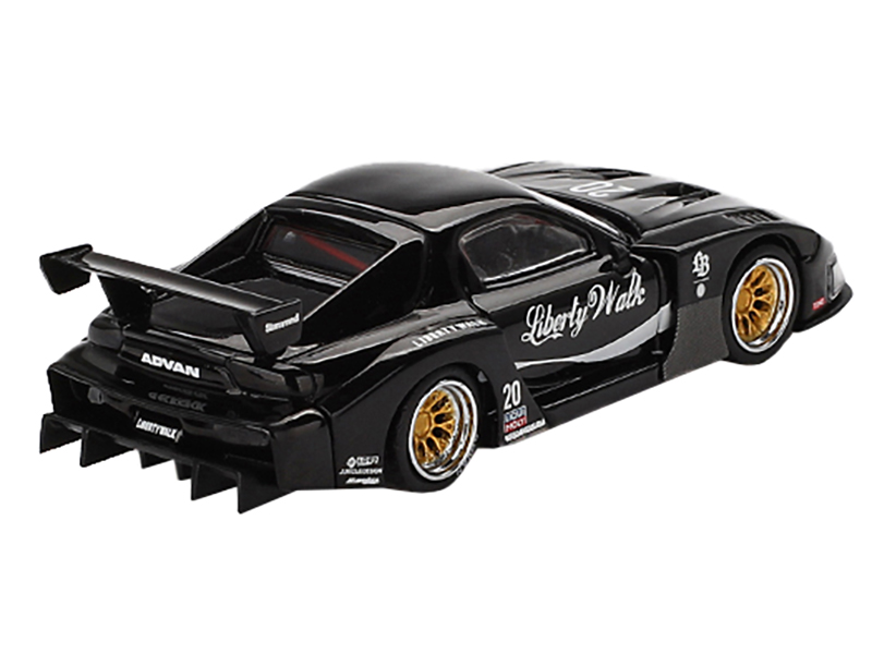 Mazda RX-7 LB-Super Silhouette #20 "Liberty Walk" Black Limited Edition 1/64 Diecast Model Car by Mini GT Automotive