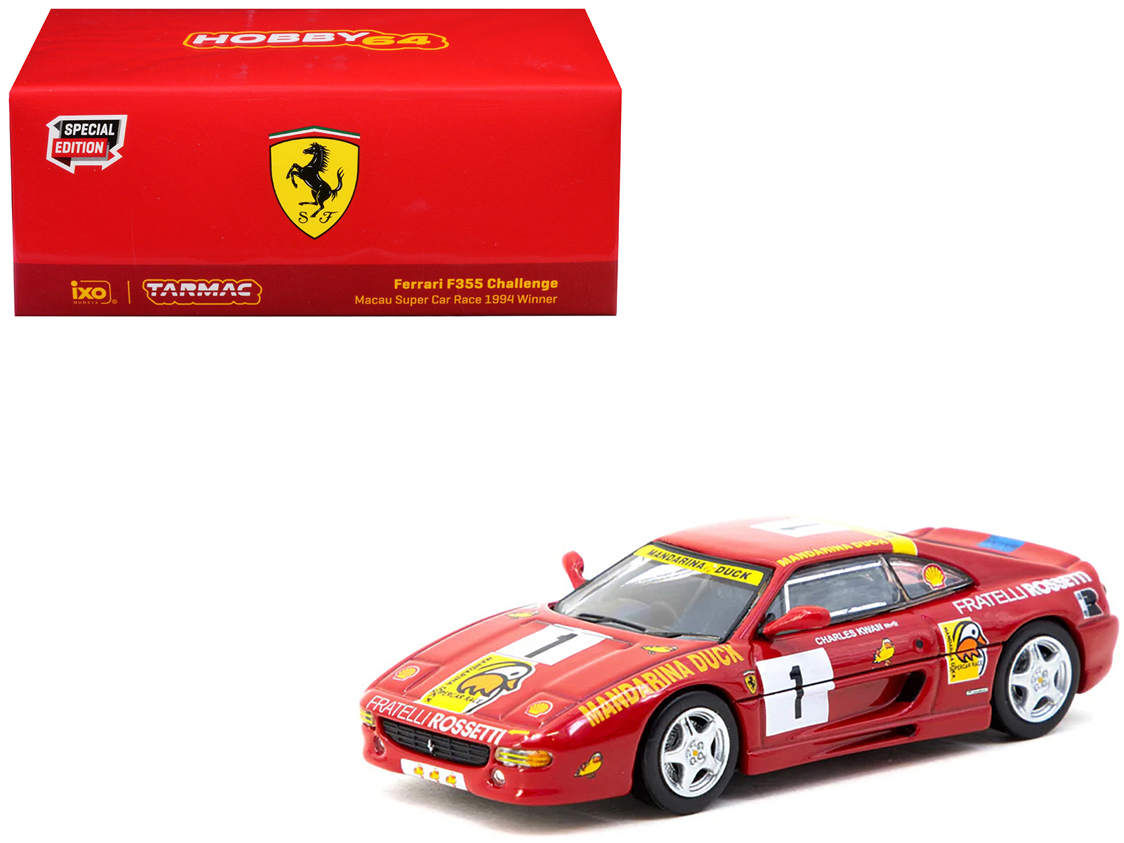 Ferrari F355 Berlinetta 1994 1/64 Die-cast + Booklet