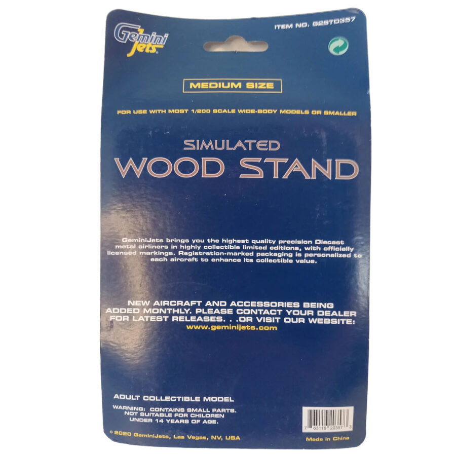 Simulated Wood Display Stand (Medium Size) for 1/200 Scale Models by GeminiJets Automotive
